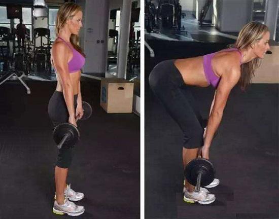 哑铃罗马尼亚硬拉动作示范